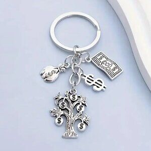 🌺 🌺 🌺Charming Money Keychain with Money Tree, Dollar Sign, and Money Bag